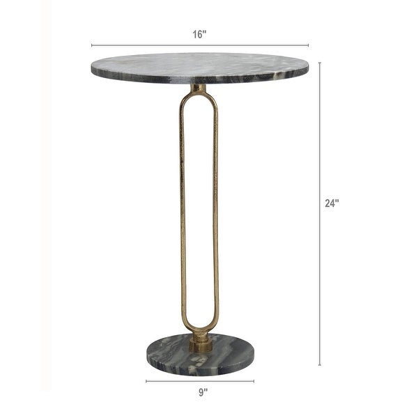 AandB Home Alexus Oval Steam Marble Table - Black/Gold