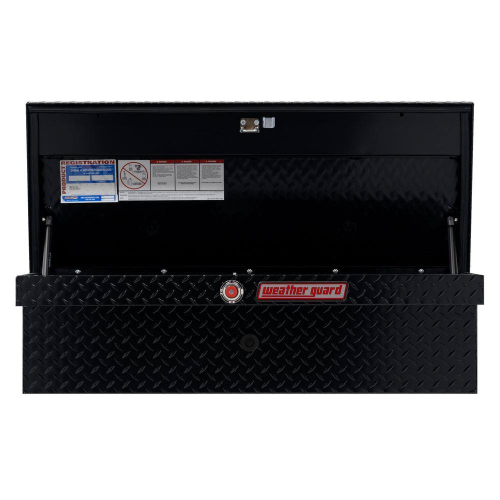 Weather Guard 41 in. Diamond Plate Aluminum Low Profile Lo-Side Truck Tool Box 180-0-03