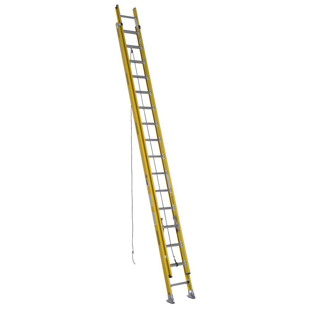 Werner 32 ft. Fiberglass Round Rung Extension Ladder with 375 lb. Load Capacity Type IAA Duty Rating 7132-2