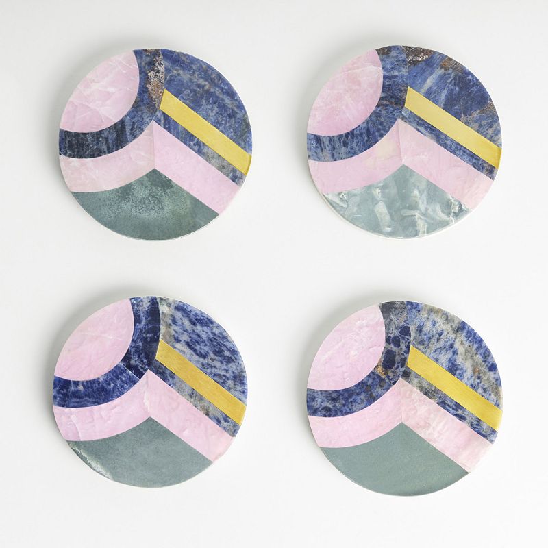 Provence Marble Coasters， Set of 4