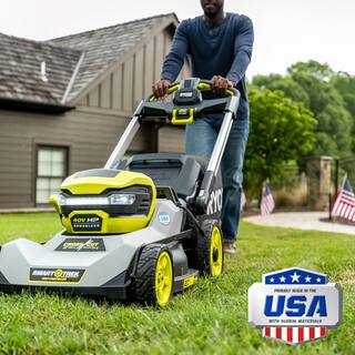 RYOBI 40V HP Brushless 21 in. Cordless Battery Walk Behind Dual-Blade Self-Propelled Mower with (2) 6.0 Ah Batteries  Charger RY401150