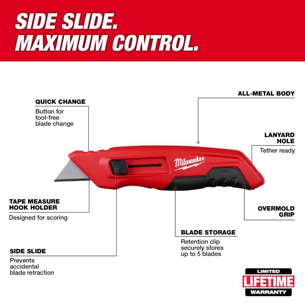 Milwaukee Side Sliding Utility Knife 48-22-1515 from Milwaukee