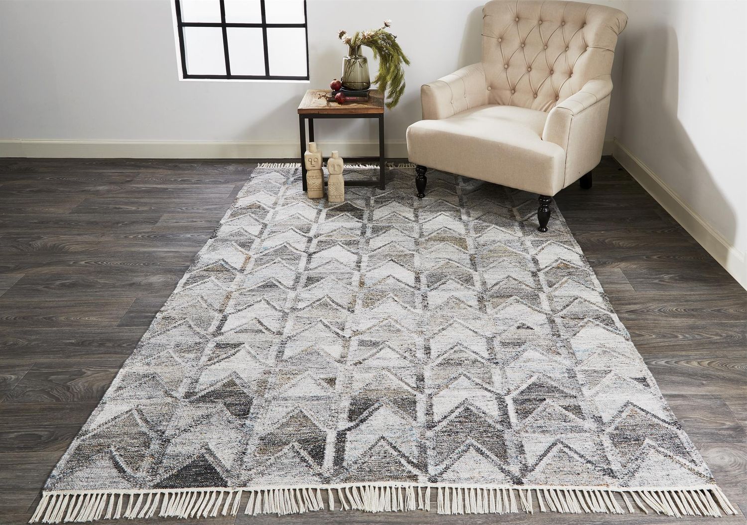 Elstow Hand Woven Light and Dark Gray Rug by BD Fine