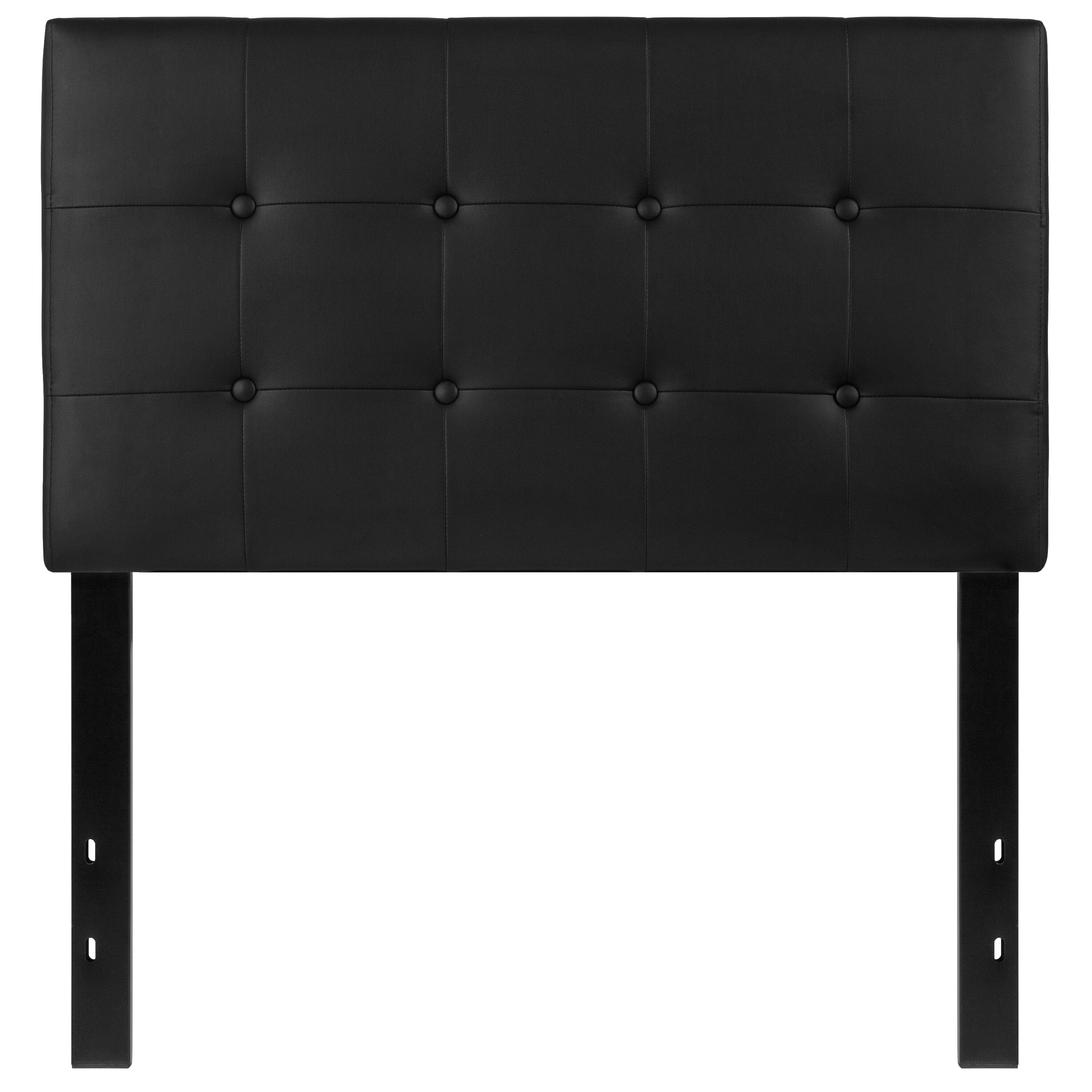 Andover Twin Size Black Vinyl Upholstered Tufted Headboard - - 20107329