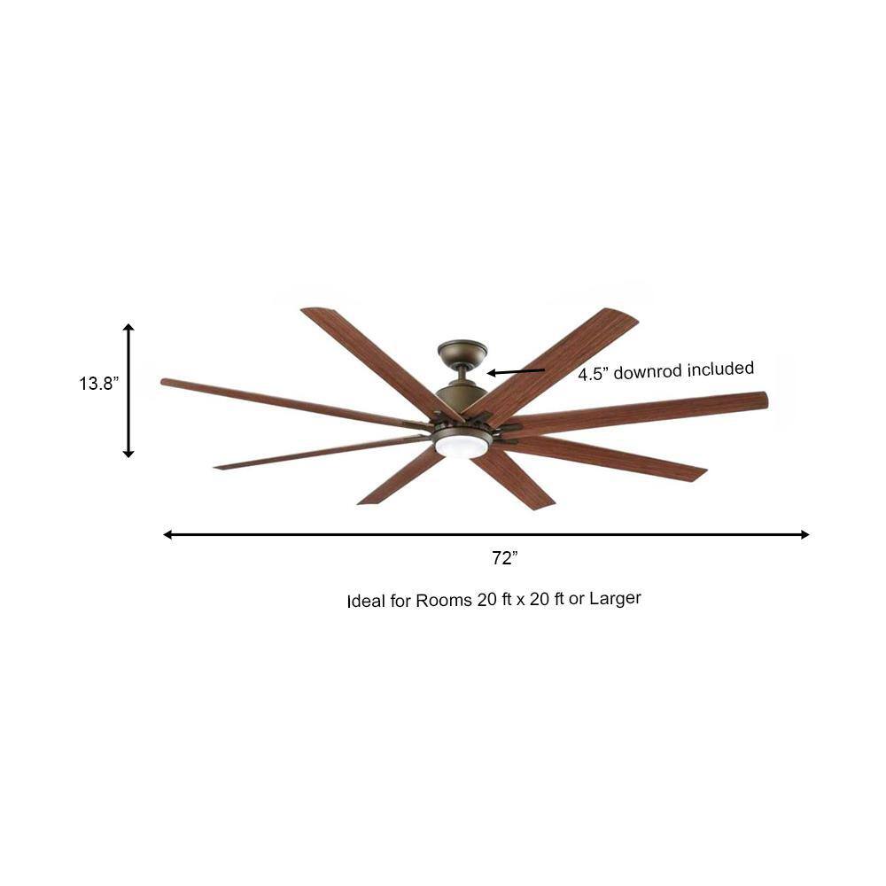 Home Decorators Collection Kensgrove 72 in. Integrated LED IndoorOutdoor Espresso Bronze Ceiling Fan with Light and Remote Control YG493E-EB