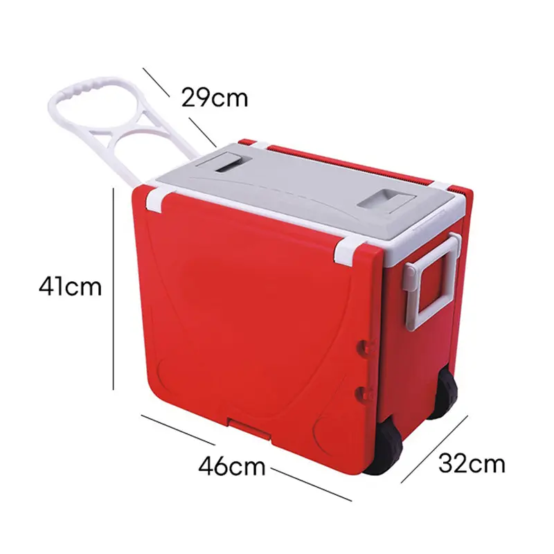 Kingpool Portable Outdoor Collapsible Fishing Cooler Box Insulated Camping Ice Chest Cooler Box With Table And Chair Wheels