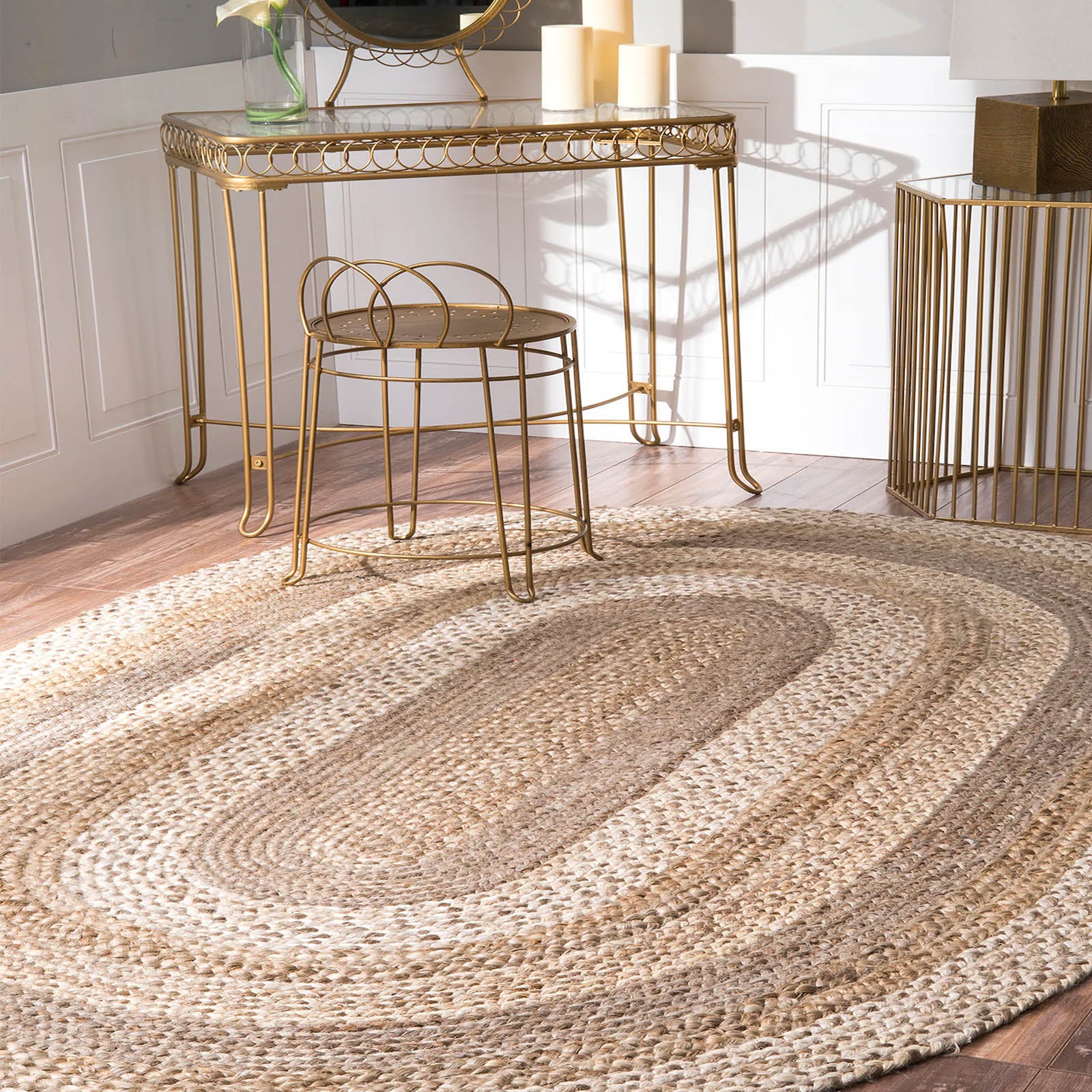 320X220 Cm Braided Handmade Jute Rug Jh-2344-Xl