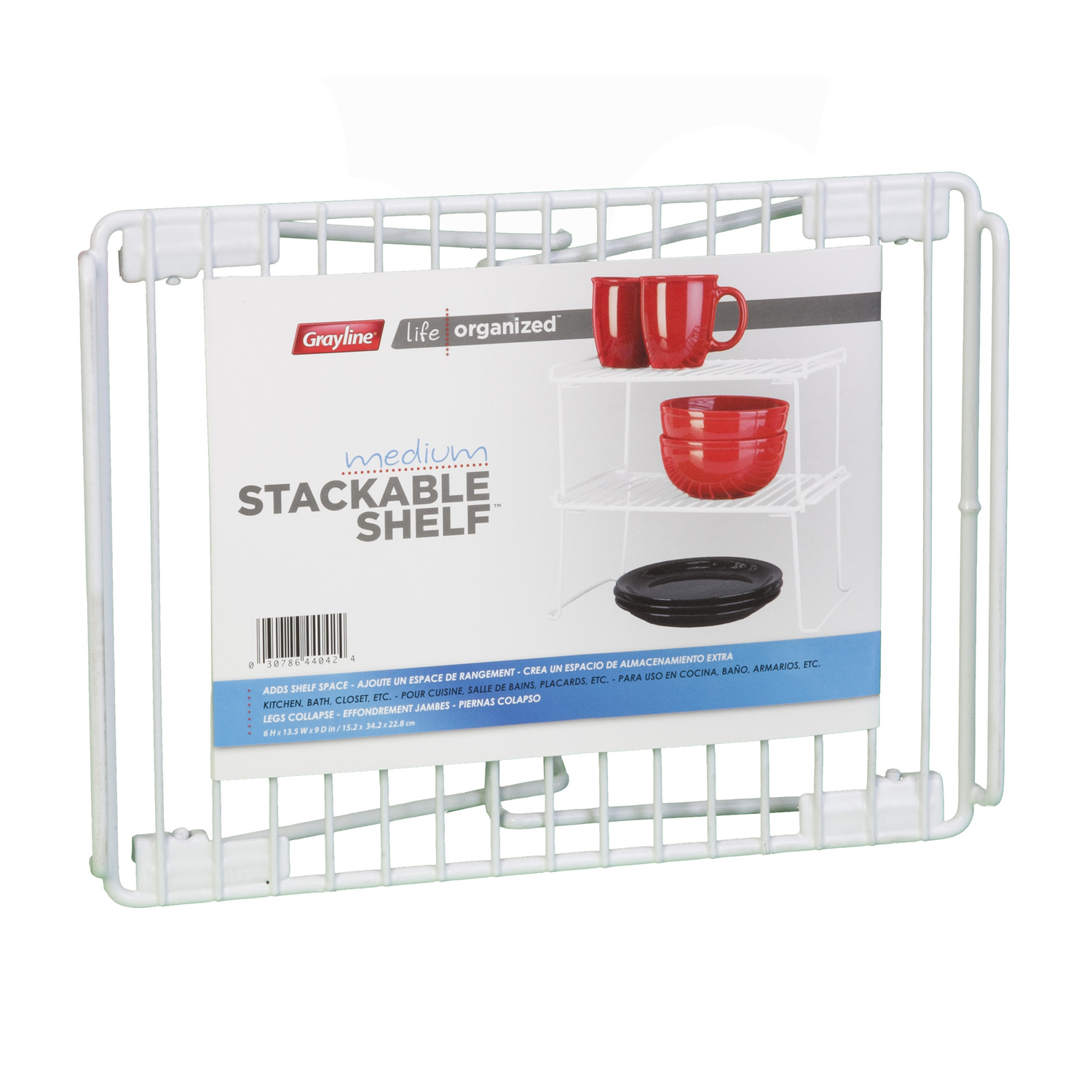 Grayline Life Organized 6 in. H X 9 in. W X 13-1/2 in. L PE Coated White Stackable Shelf