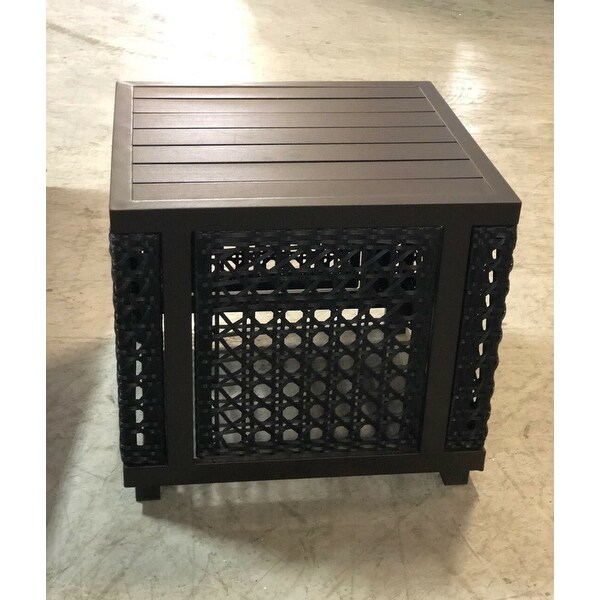 Monterey Patio Side Table with All Weather Wicker