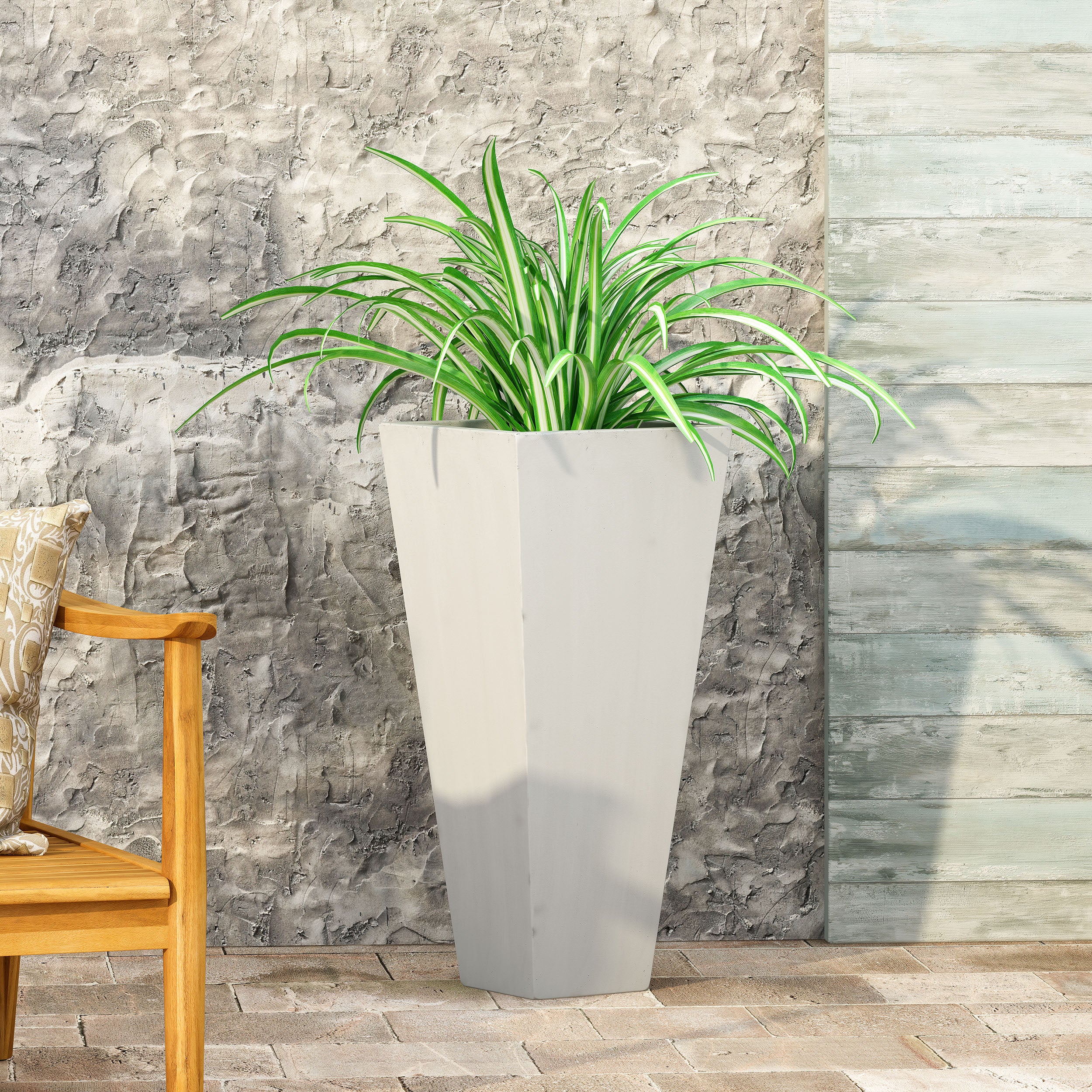 Fardeen Outdoor Modern Cast Stone Planter