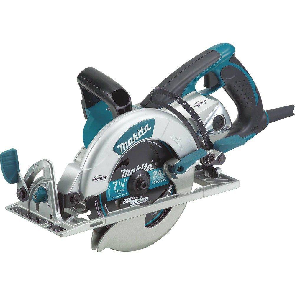 Makita 15 Amp 7-14 in. Corded Lightweight Magnesium Hypoid Circular Saw with built in fan and 24T Carbide blade 5377MG