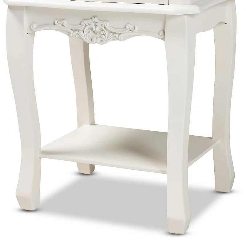 Baxton Studio Amalie White 2-Drawer Nightstand