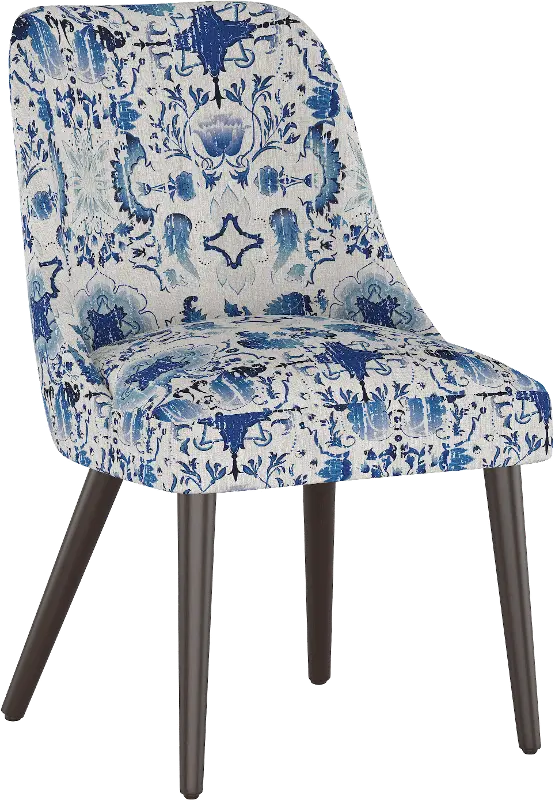 Colton Persian Floral Blue Dining Chair - Skyline Furniture