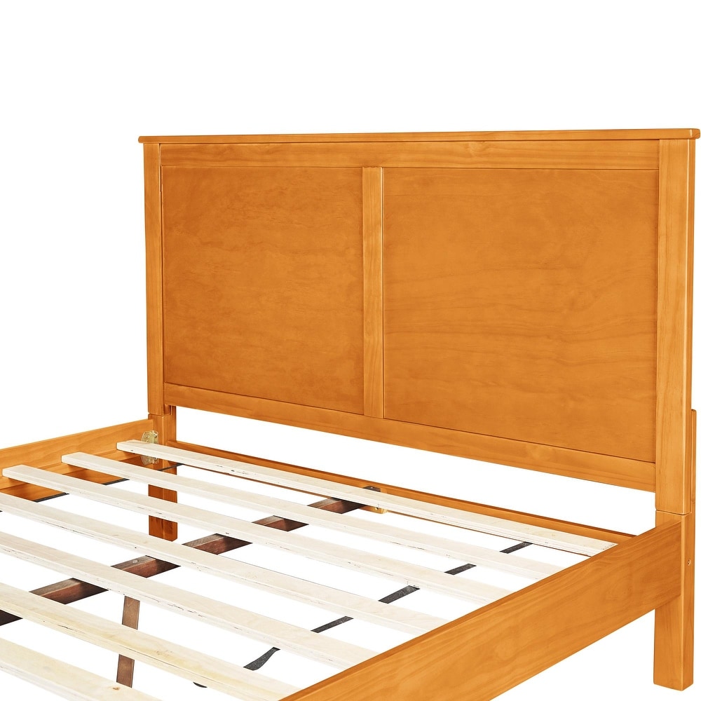 Winston Wooden Platform Bed with Paneled Headboard