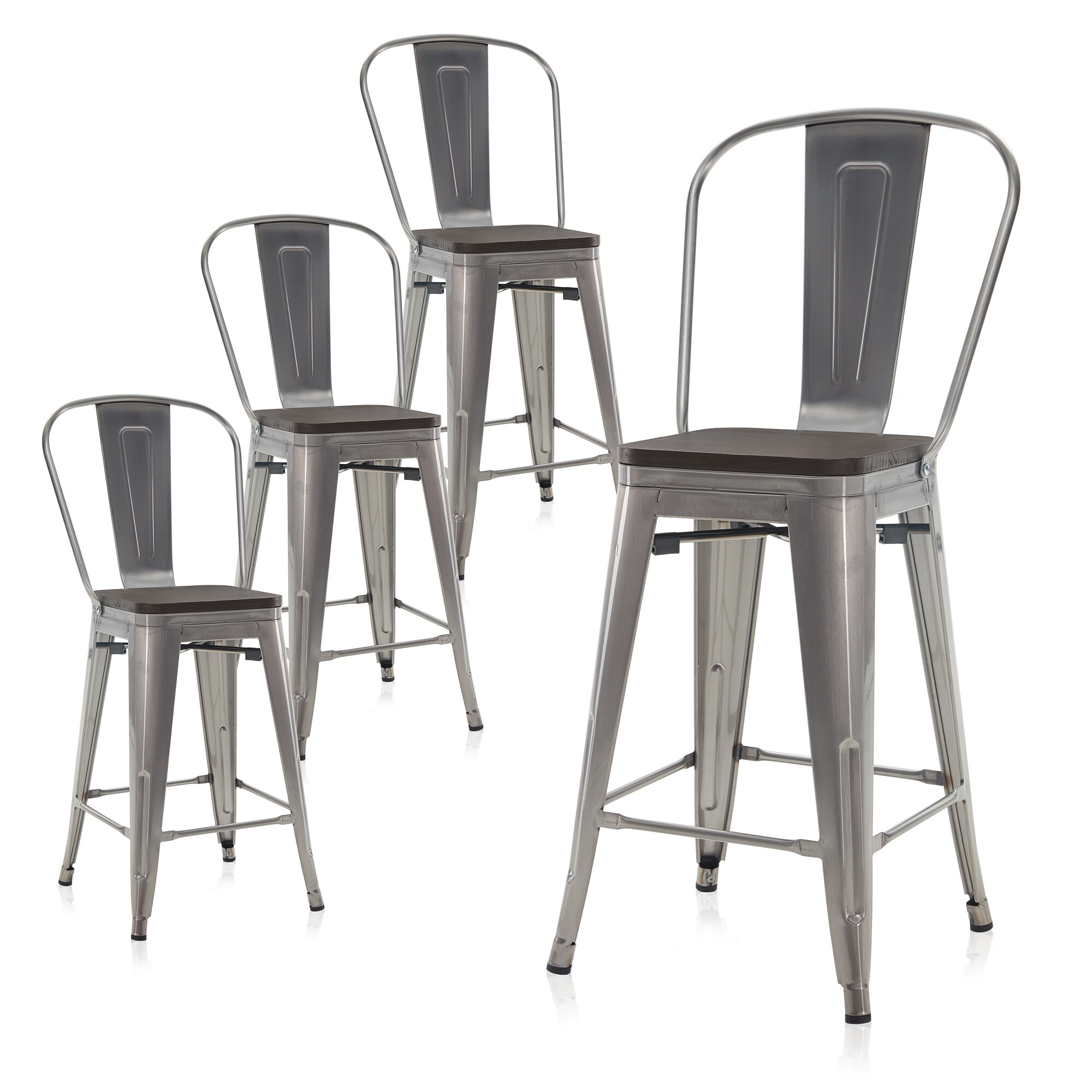 BELLEZE 24 / 30 Seat Height Metal Barstools， 46 Selections Available