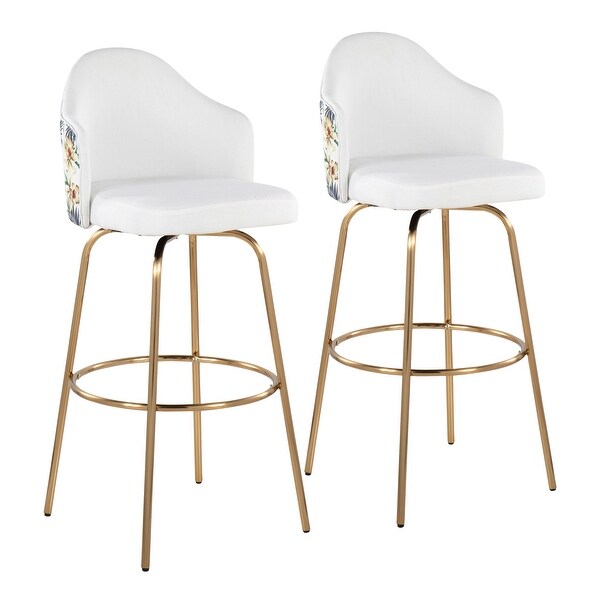 Carson Carrington Valsatra Upholstered Bar Stool with Metal Base (Set of 2)