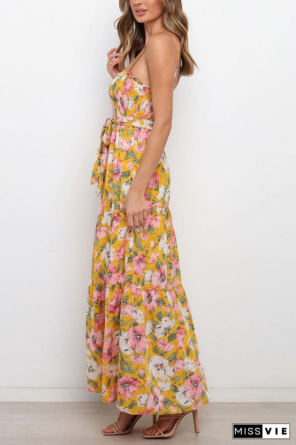 Love In The Air Tiered Floral Maxi Dress