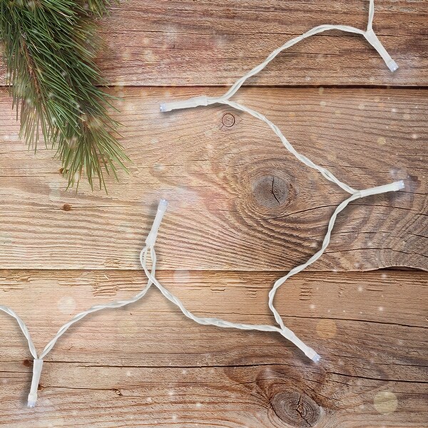 10 B/O Pure White LED Wide Angle Christmas Lights 3ft White Wire