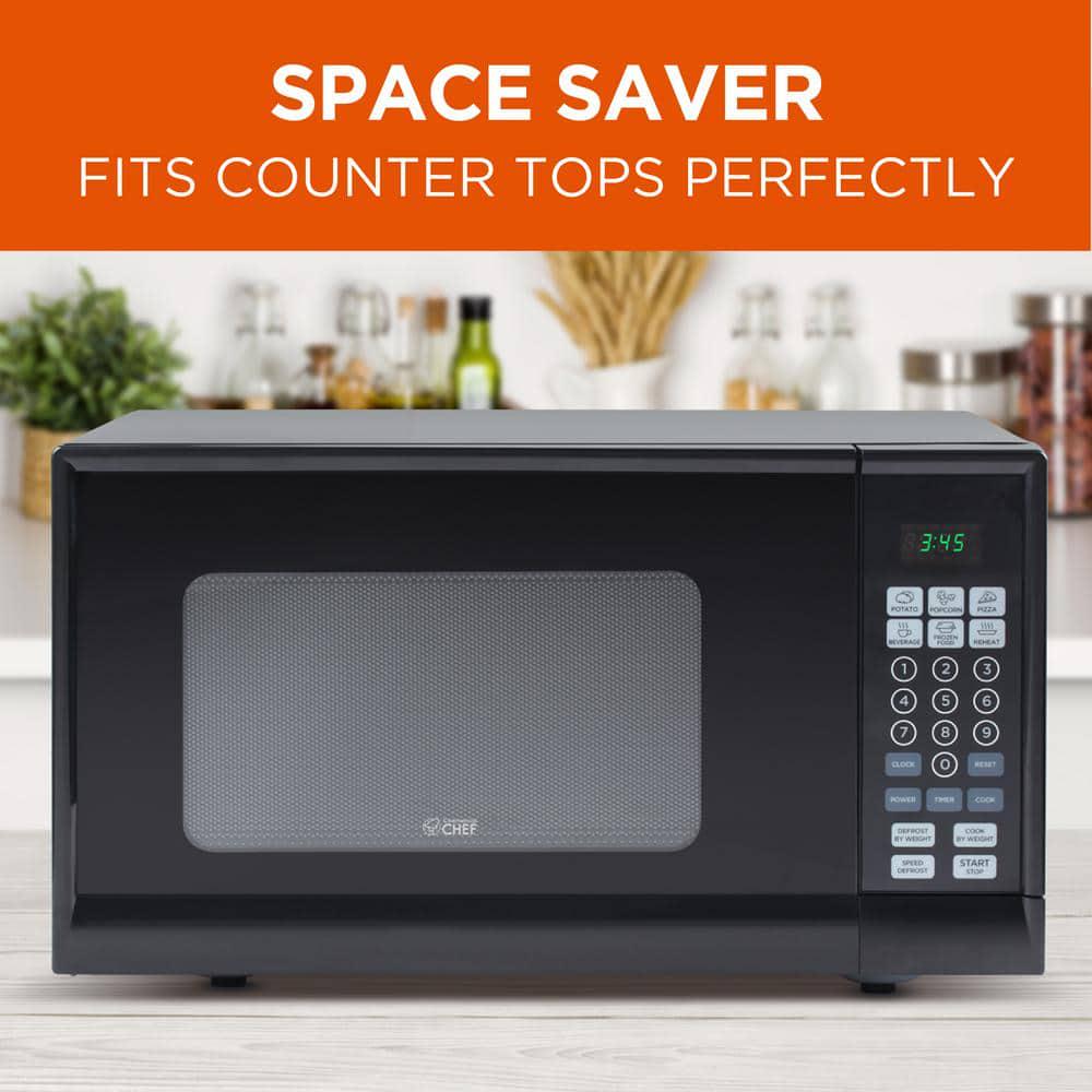 Commercial CHEF 09 cu ft Countertop Microwave Black