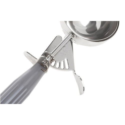 Central Exclusive 4 oz Stainless Steel Portion Control Disher with Grey Polypropylene Handle - #8