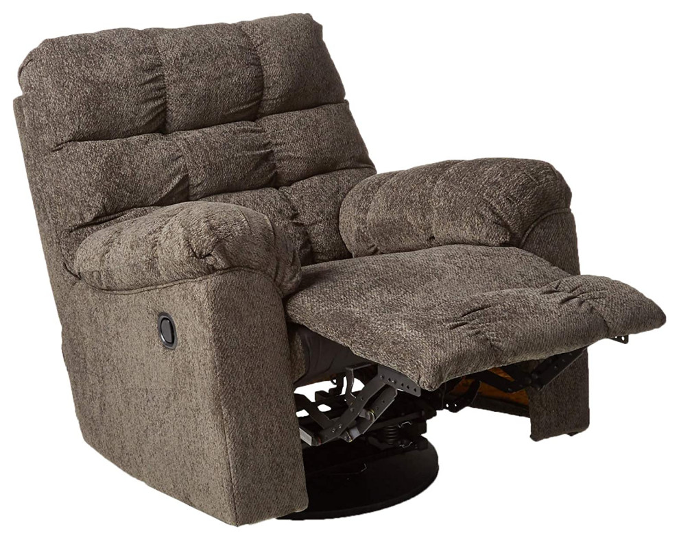 Transitional Recliner Chair  Rocker and Swivel Function With Tufted Padded Seat   Transitional   Recliner Chairs   by Declusia  Houzz