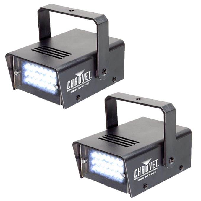 2) CHAUVET DJ CH730 Adjustable 1-12 Flash/Sec Mini Strobe LED Club Light Effects