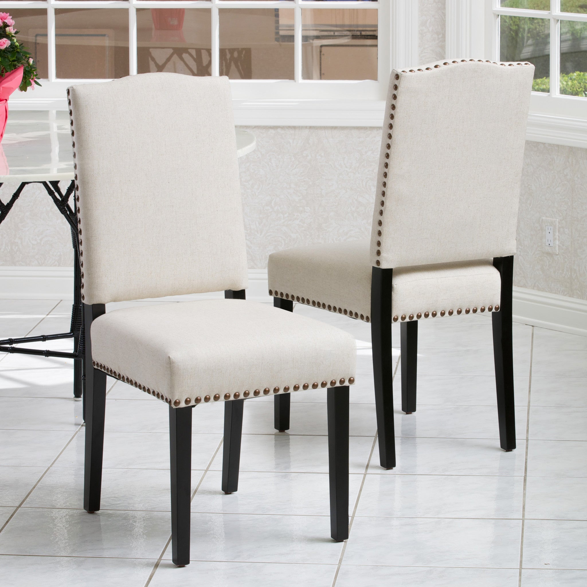 Stuart Beige Fabric Dining Chair (Set of 2)