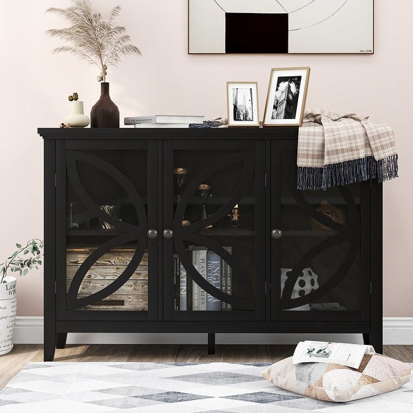 Living Room Wooden Storage Cabinet Sideboard with Adjustable Shelf