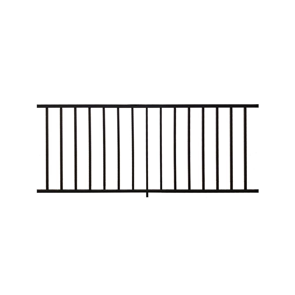 Weatherables Stanford Black 3.5 ft. H x 72 in. W Textured Aluminum Railing Kit CBR-B42-A6