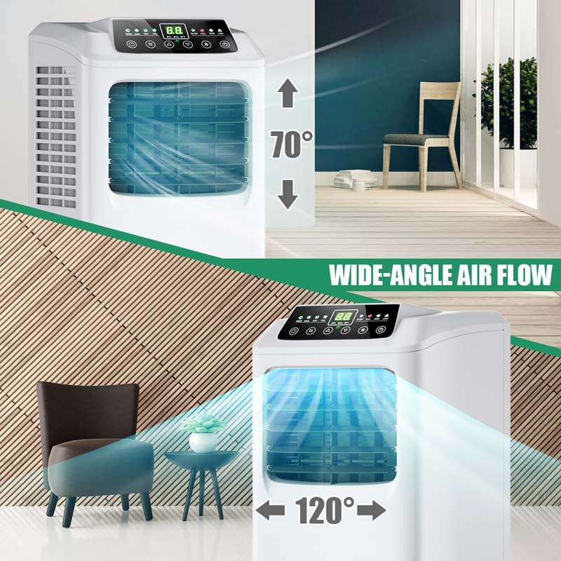 8000 BTU 3-in-1 Portable Air Conditioner Air Cooler Fan Dehumidifier with Sleep Mode, Remote Control & LED Display