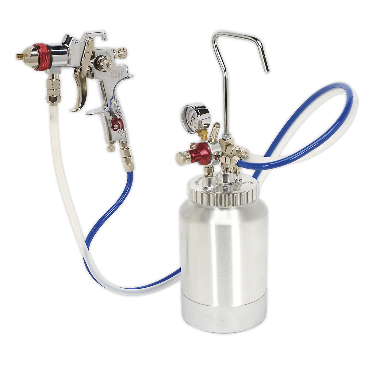 Sealey Hvlp-79/P Hvlp Pressure Pot System With Spray Gun And Hoses 1.7Mm Set-Up