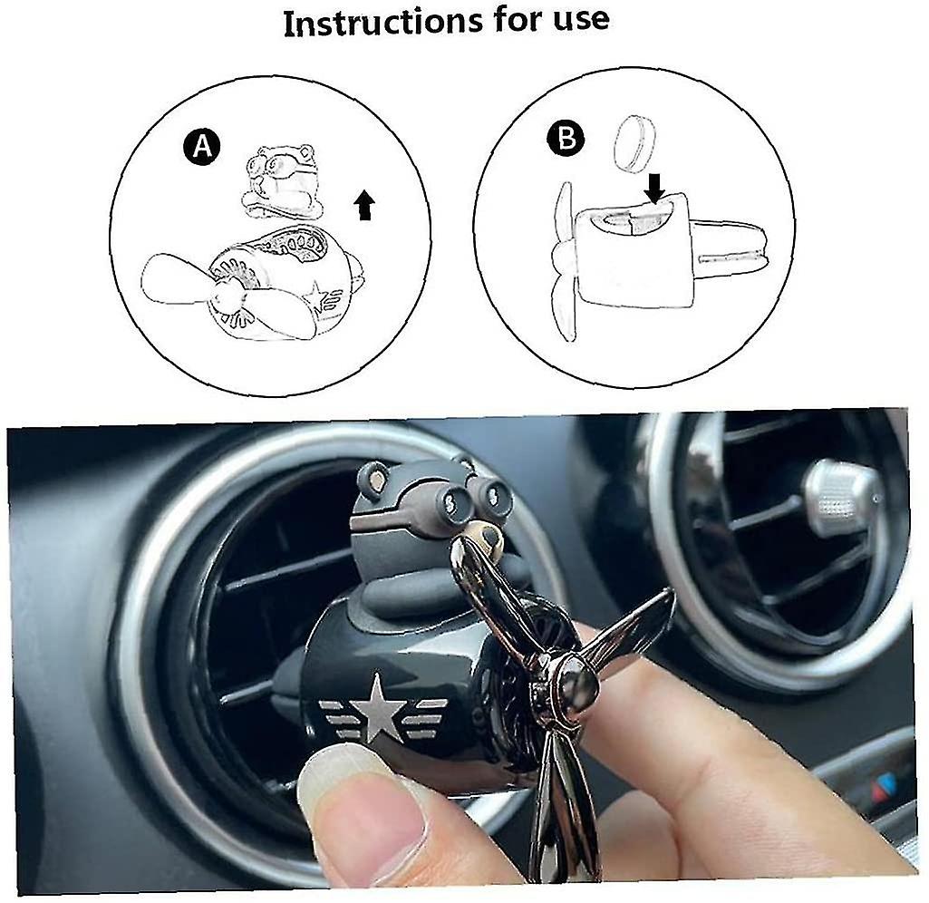 Cartoon Bear Pilot Car Air Freshener Automotive Air Outlet Fan Freshener Vent Clips Aroma Diffuser Car