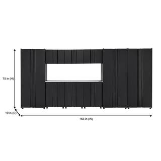 Husky 10-Piece Regular Duty Welded Steel Garage Storage System in Black (163 in. W x 75 in. H x 19 in. D) GS16210-3DSS