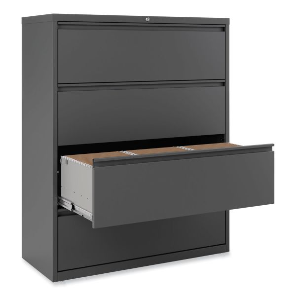 Alera Lateral File， 4 Legal/Letter/A4/A5-Size File Drawers， Charcoal， 42