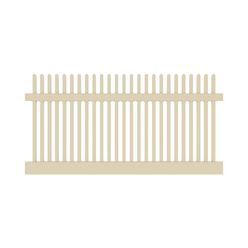 Barrette Outdoor Living Yukon Straight 4 ft. H x 8 ft. W Sand Vinyl Un-Assembled Fence Panel 73011687