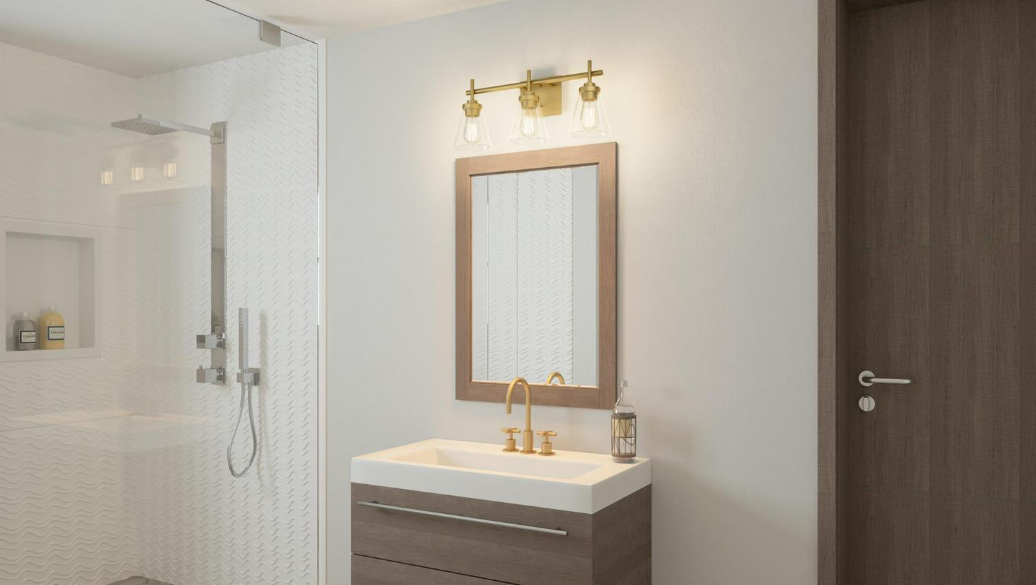 Ashley Harbour Kylen 3-Light Aged Brass Bath Light