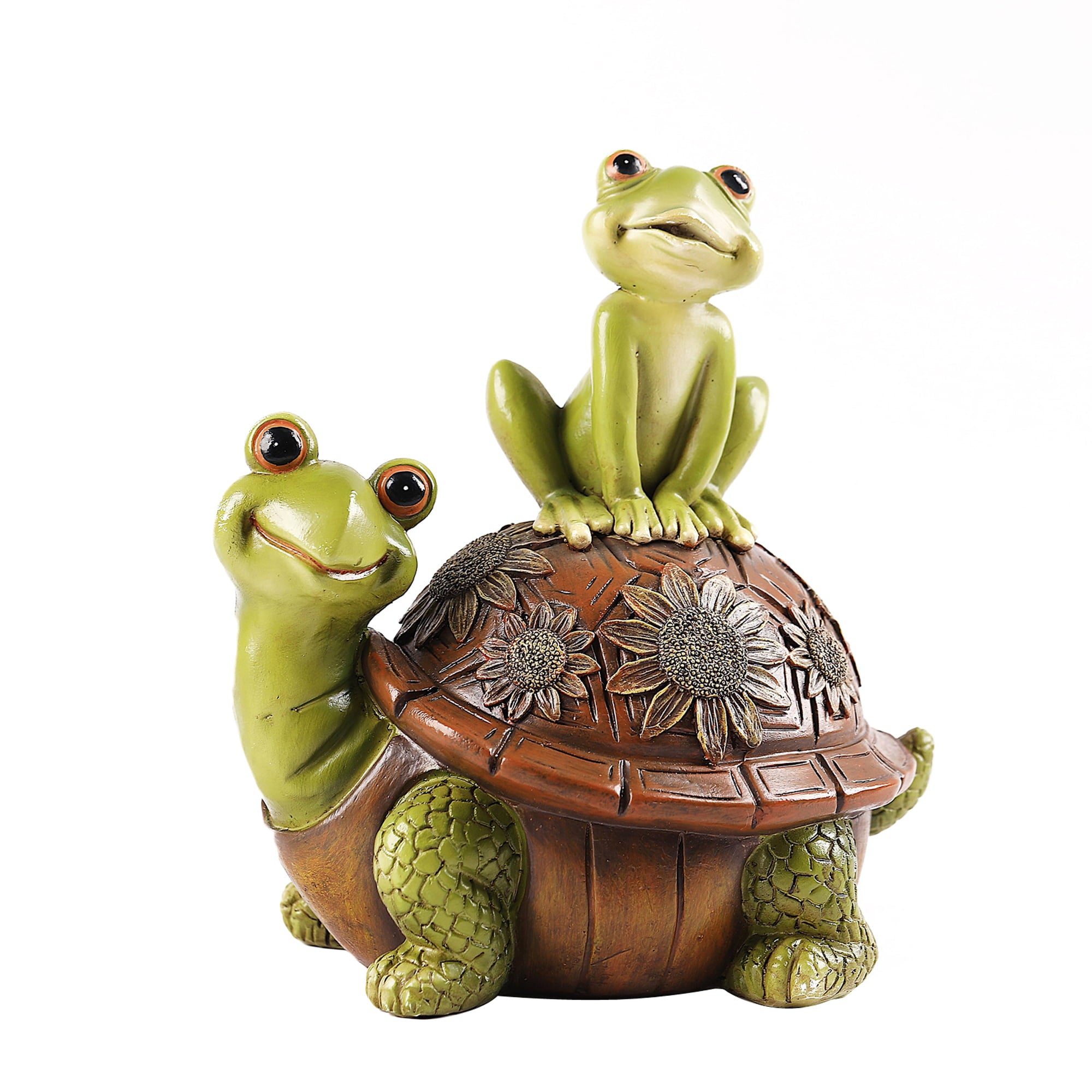 Resin Garden Statue Outdoor Frog Turtle Sculpture Figurine for Yard Lawn Patio Decor Ornament