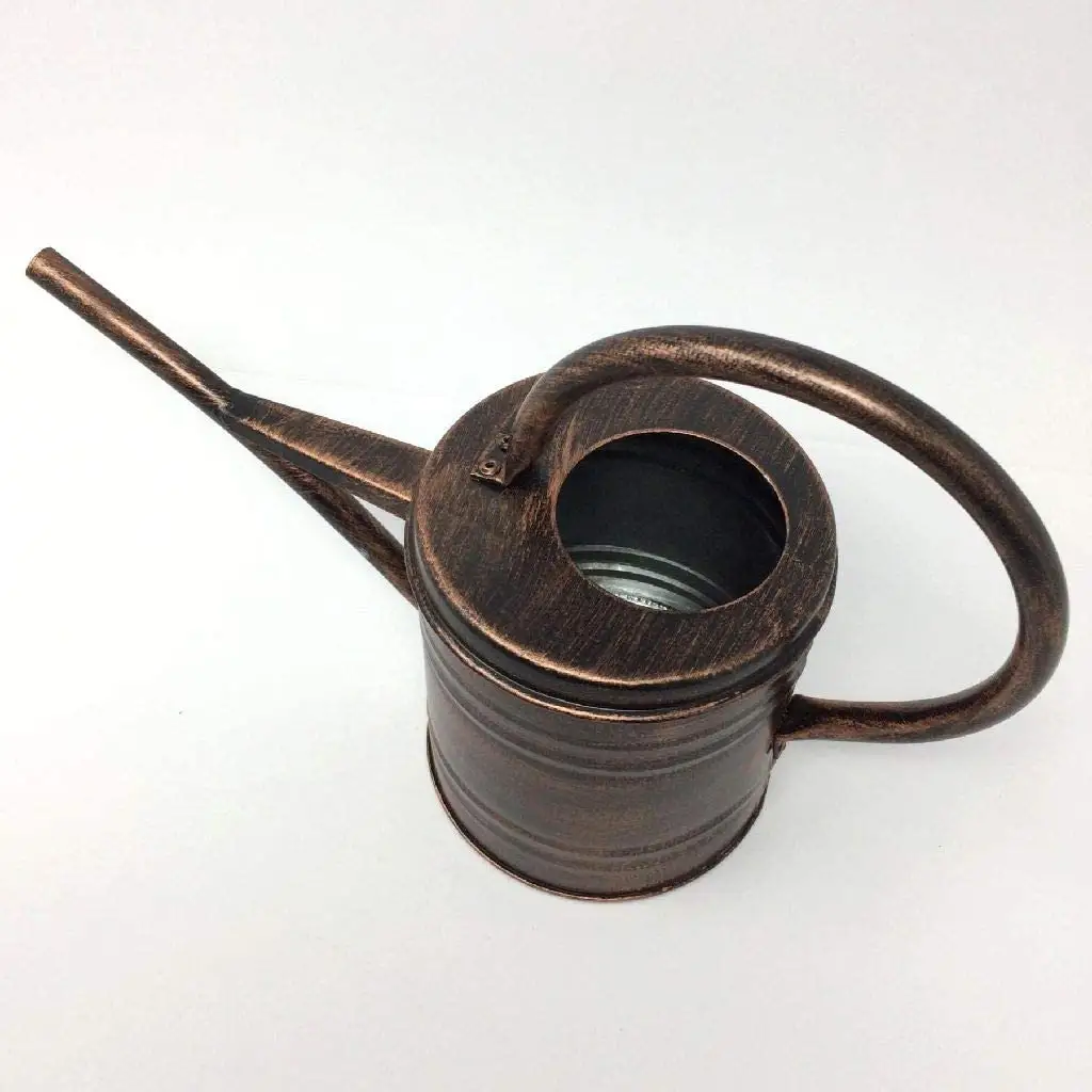 Metal Stainless Steel Water Can Classical Metal Watering Can   1.2L Tinplate   Brush Black Copper handmade By Adiba Home Decor