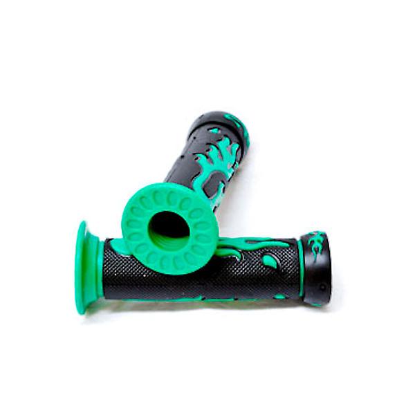 ATV / PWC Green Flame Grips Handgrips Quad UTV Compatible with Arctic Cat Youth