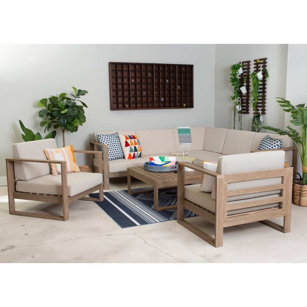 Nigel Outdoor Weather Resistant Solid Wood Coffee Table