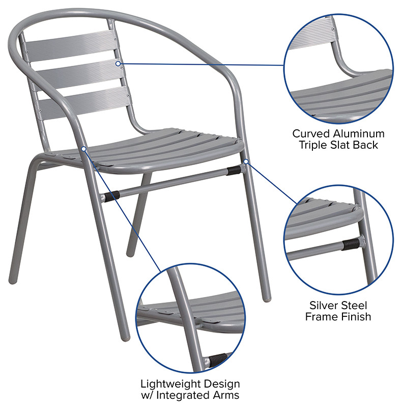 Flash Furniture TLH 017C GG Metal Stack Chair   Transitional   Outdoor Dining Chairs   by Beyond Design  ampMore  Houzz