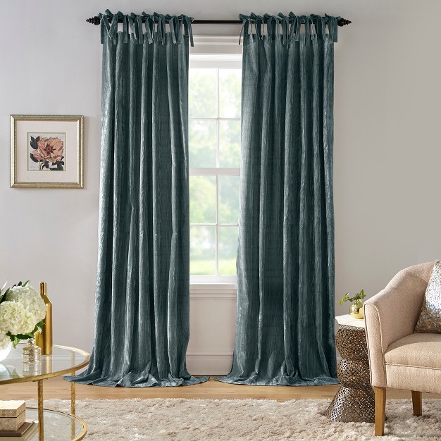 Korena Rustic Vogue Tie top Crushed Velvet Single Window Curtain Panel Elrene Home Fashions