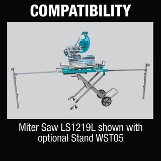 Makita 15-Amp 12 in. Dual-Bevel Sliding Compound Miter Saw with Laser and Portable Rise Miter Saw Stand LS1219L-WST05