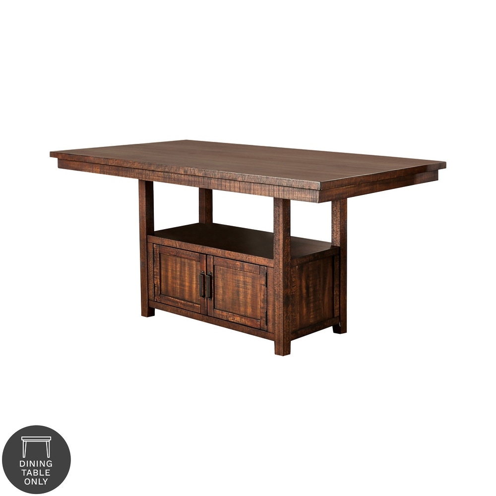 Furniture of America Rainier Rustic 75 inch Walnut Counter Height Table