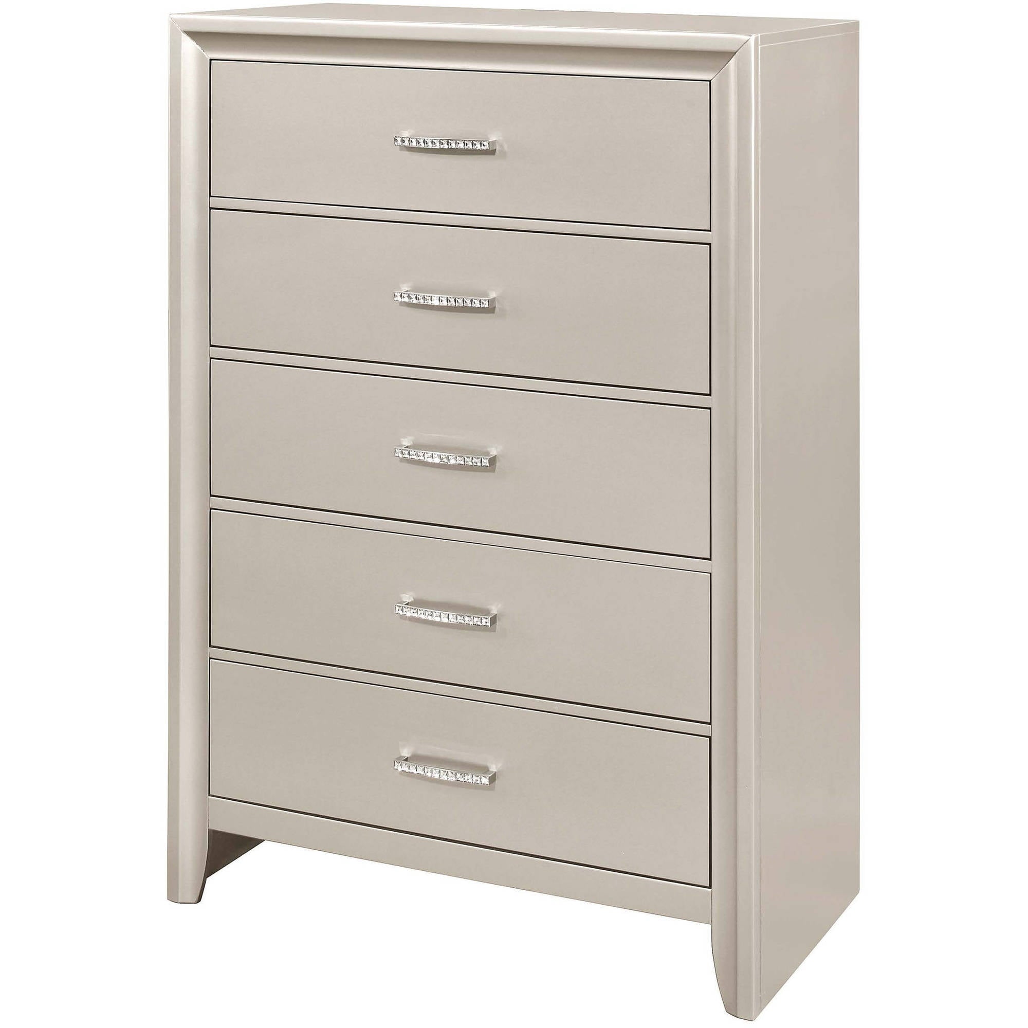 Coaster Lana 5 Drawer Chest in Silver