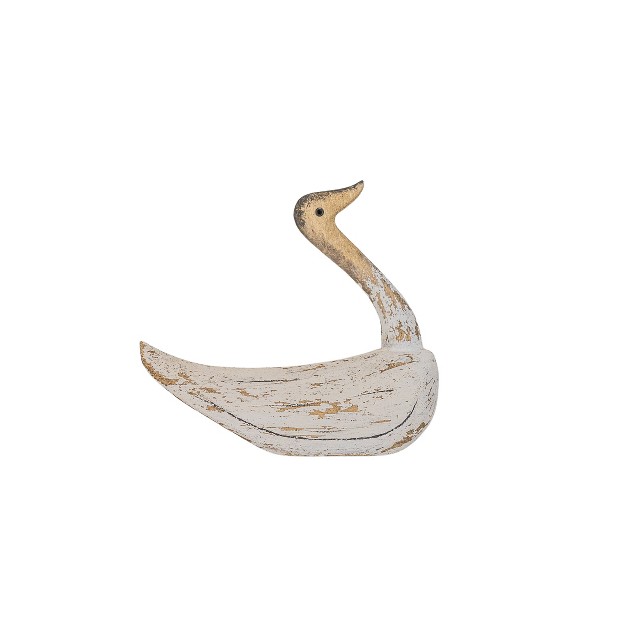 Rustic Goose Decorative Figure White Wood By Foreside Home amp Garden