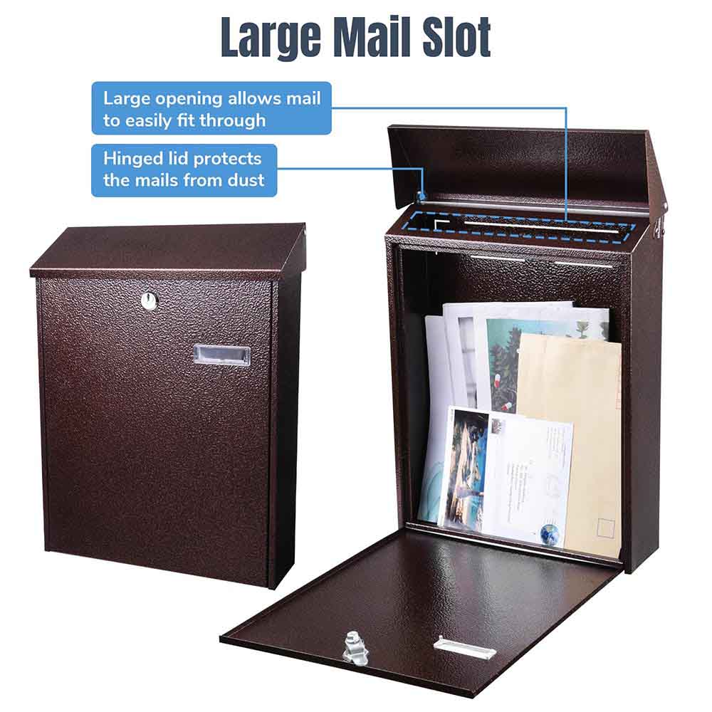 Yescom Lockable Mailbox Wall Mount 16x12x4 in