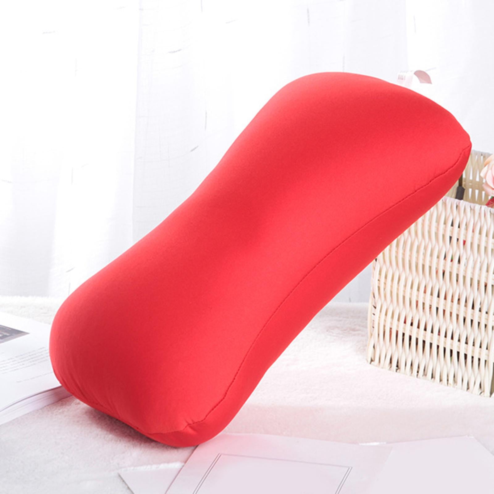 Microbead Back Cushion Neck Support Roll Pillow , 38x20cm Red