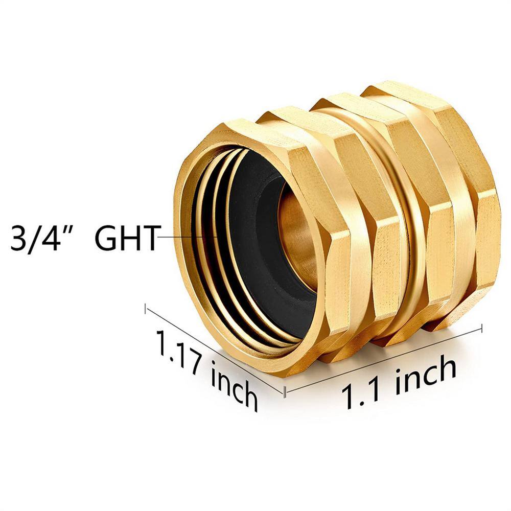 Dyiom 1.1 in. Solid Brass Garden Hose Fittings Hose Connector (2-Pack ) B092HVFP3N