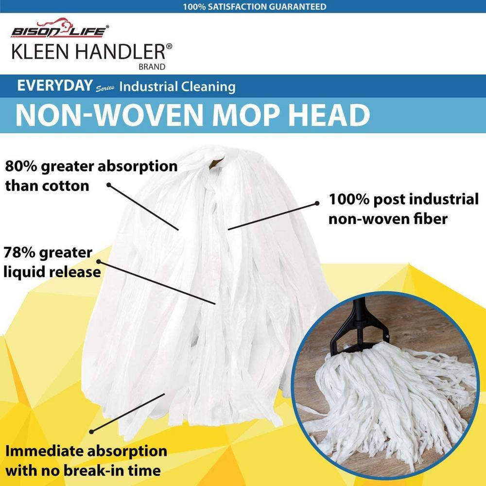 KLEEN HANDLER Commercial Grade Non-Woven Mop Head (Pack of 12) BIS-MFS-06-12